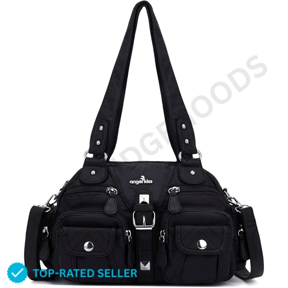 Brand New Angel Kiss Hobo Black Crossbody Handbag